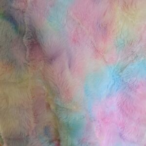 Pastel Tie-Dye Faux Fur Blanket